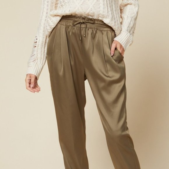 NWT Premium solid olive satin joggers - Picture 2 of 5